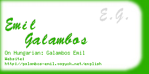 emil galambos business card